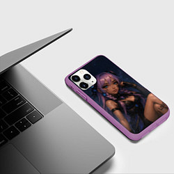 Чехол iPhone 11 Pro матовый Ситлали со звездами - Genshin Impact, цвет: 3D-фиолетовый — фото 2
