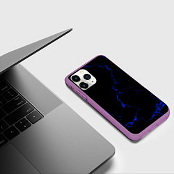 Чехол iPhone 11 Pro матовый Color black blue, цвет: 3D-фиолетовый — фото 2