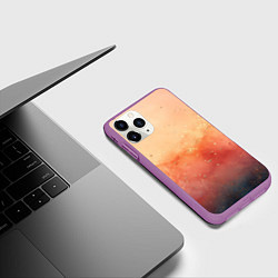 Чехол iPhone 11 Pro матовый Градиент в персиковых тоннах, цвет: 3D-фиолетовый — фото 2
