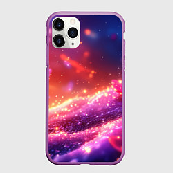Чехол iPhone 11 Pro матовый Фиолетовые и красные оттенки текстура, цвет: 3D-фиолетовый