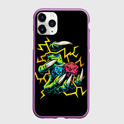 Чехол iPhone 11 Pro матовый Dragons Paw and Cubes, цвет: 3D-фиолетовый