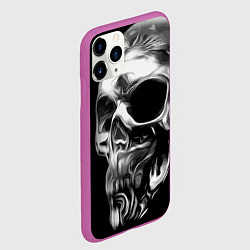 Чехол iPhone 11 Pro матовый Стилизованный череп, цвет: 3D-фиолетовый — фото 2