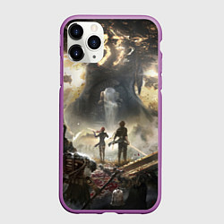 Чехол iPhone 11 Pro матовый Экспедиция Clair Obscur expedition 33, цвет: 3D-фиолетовый