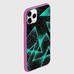 Чехол iPhone 11 Pro матовый The triangle is light blue, цвет: 3D-фиолетовый — фото 2