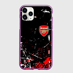 Чехол iPhone 11 Pro матовый Арсенал штрихи красок, цвет: 3D-фиолетовый