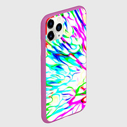 Чехол iPhone 11 Pro матовый Неоновые краски текстура неон, цвет: 3D-фиолетовый — фото 2