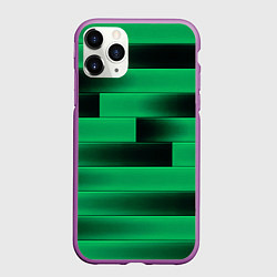 Чехол iPhone 11 Pro матовый Color green square, цвет: 3D-фиолетовый