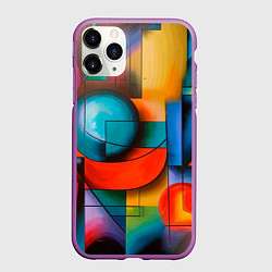 Чехол iPhone 11 Pro матовый Фигурный авангард, цвет: 3D-фиолетовый