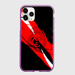 Чехол iPhone 11 Pro матовый Real Madrid текстура, цвет: 3D-фиолетовый