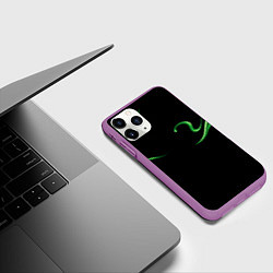 Чехол iPhone 11 Pro матовый The color is light green abstraction, цвет: 3D-фиолетовый — фото 2