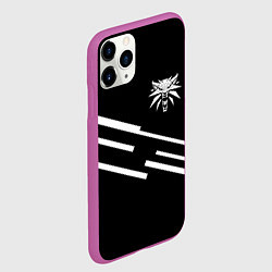Чехол iPhone 11 Pro матовый Ведьмак лого геометрия, цвет: 3D-фиолетовый — фото 2