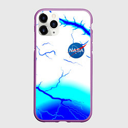 Чехол iPhone 11 Pro матовый Nasa неоновый шторм, цвет: 3D-фиолетовый