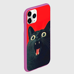 Чехол iPhone 11 Pro матовый Котик в шоке, цвет: 3D-фиолетовый — фото 2