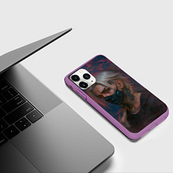 Чехол iPhone 11 Pro матовый Мужчина в маске, цвет: 3D-фиолетовый — фото 2