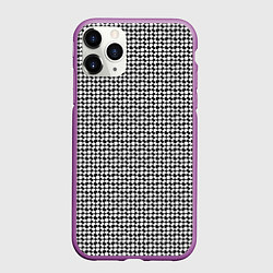 Чехол iPhone 11 Pro матовый Пазлы черно белый диагональный паттерн, цвет: 3D-фиолетовый