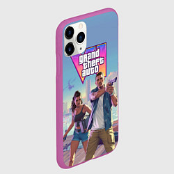 Чехол iPhone 11 Pro матовый Джейсон Дюваль и Лусия Каминос Gta 6, цвет: 3D-фиолетовый — фото 2