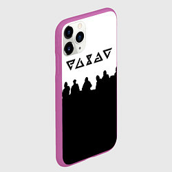 Чехол iPhone 11 Pro матовый Ведьмак силуэты людей, цвет: 3D-фиолетовый — фото 2