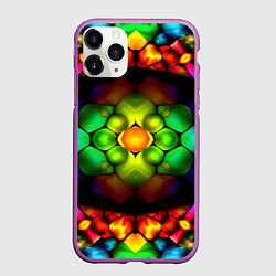 Чехол iPhone 11 Pro матовый Мягкий калейдоскоп, цвет: 3D-фиолетовый