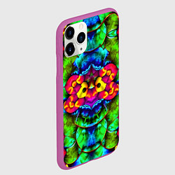 Чехол iPhone 11 Pro матовый Калейдоскоп с птичкой, цвет: 3D-фиолетовый — фото 2