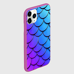 Чехол iPhone 11 Pro матовый Градиент на чешуе, цвет: 3D-фиолетовый — фото 2