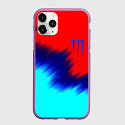 Чехол iPhone 11 Pro матовый Monster energy краски штрихи, цвет: 3D-фиолетовый