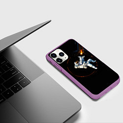 Чехол iPhone 11 Pro матовый Маг в открытом космосе, цвет: 3D-фиолетовый — фото 2
