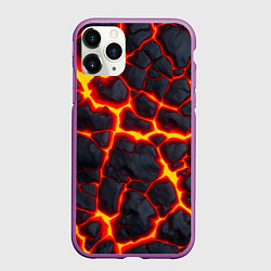 Чехол iPhone 11 Pro матовый Реки лавы, цвет: 3D-фиолетовый