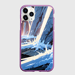 Чехол iPhone 11 Pro матовый Энергия льда, цвет: 3D-фиолетовый