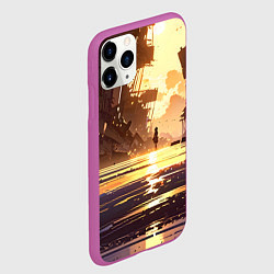 Чехол iPhone 11 Pro матовый Аниме под солнцем, цвет: 3D-фиолетовый — фото 2