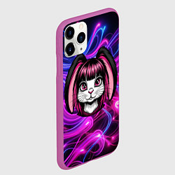 Чехол iPhone 11 Pro матовый Эмо зайка, цвет: 3D-фиолетовый — фото 2