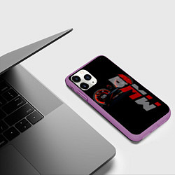 Чехол iPhone 11 Pro матовый BMW спидометр и надпись, цвет: 3D-фиолетовый — фото 2