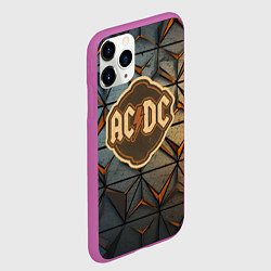 Чехол iPhone 11 Pro матовый ACDC винтажный логотип, цвет: 3D-фиолетовый — фото 2