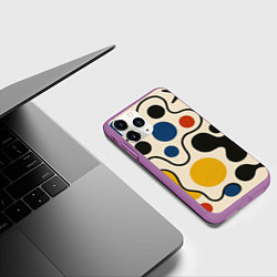 Чехол iPhone 11 Pro матовый Пятна, цвет: 3D-фиолетовый — фото 2