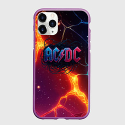 Чехол iPhone 11 Pro матовый ACDC логотип в градиенте, цвет: 3D-фиолетовый