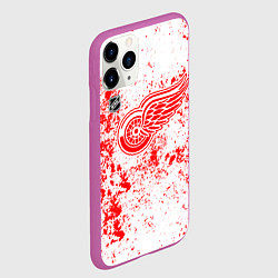 Чехол iPhone 11 Pro матовый Detroit Red Wings NHL white, цвет: 3D-фиолетовый — фото 2