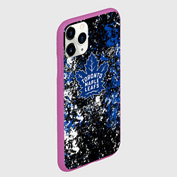 Чехол iPhone 11 Pro матовый Toronto Maple Leafs NHL black, цвет: 3D-фиолетовый — фото 2