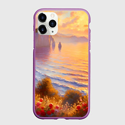 Чехол iPhone 11 Pro матовый Рассветный залив, цвет: 3D-фиолетовый