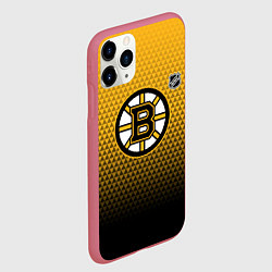 Чехол iPhone 11 Pro матовый Бостон Брюинз - геометрический градиент, цвет: 3D-малиновый — фото 2