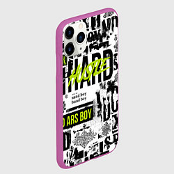 Чехол iPhone 11 Pro матовый Pattern with inscriptions hustle sand boy, цвет: 3D-фиолетовый — фото 2