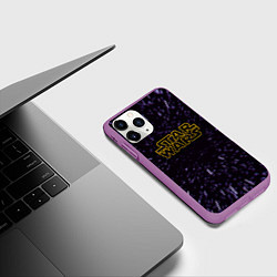 Чехол iPhone 11 Pro матовый Звёздные войны гиперпрыжок глитч, цвет: 3D-фиолетовый — фото 2