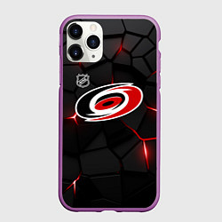 Чехол iPhone 11 Pro матовый Каролина Харрикейнз - НХЛ хоккей, цвет: 3D-фиолетовый