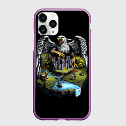 Чехол iPhone 11 Pro матовый Королевский грифон замка - Герои Меча и Магии 3, цвет: 3D-фиолетовый