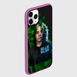Чехол iPhone 11 Pro матовый Билли Айлиш глитч стиль, цвет: 3D-фиолетовый — фото 2