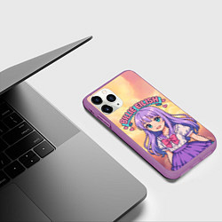 Чехол iPhone 11 Pro матовый Билли Айлиш в аниме стиле, цвет: 3D-фиолетовый — фото 2