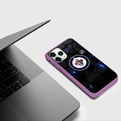 Чехол iPhone 11 Pro матовый Виннипег Джетс - НХЛ хоккей, цвет: 3D-фиолетовый — фото 2