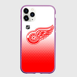 Чехол iPhone 11 Pro матовый Детройт Ред Уингз - красно белый градиент, цвет: 3D-фиолетовый