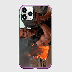Чехол iPhone 11 Pro матовый Базука в руках Арнольда Шварценеггера, цвет: 3D-фиолетовый