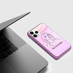 Чехол iPhone 11 Pro матовый Билли Айлиш из линии - минимализм, цвет: 3D-фиолетовый — фото 2