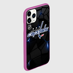 Чехол iPhone 11 Pro матовый Вашингтон Кэпиталз - плиты с подсветкой, цвет: 3D-фиолетовый — фото 2