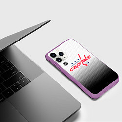 Чехол iPhone 11 Pro матовый Вашингтон Кэпиталз - градиент, цвет: 3D-фиолетовый — фото 2